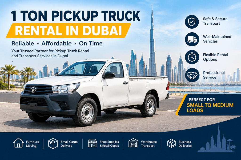 1 ton pickup truck rental Dubai
